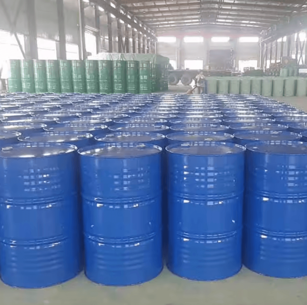 Rows of steel drums on a manufacturing floor